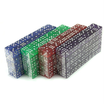 Set of 400 transparent dice - Red, blue, green, purple