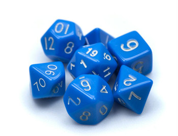 Solid blue dice set - D&D dice
