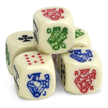 Poker dice - Set of 5 Poker dice - Set of 5