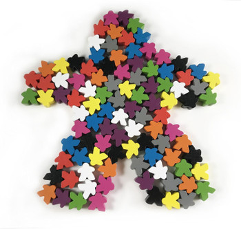 Wooden meeples - Pack of 100 board game pieces