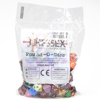 CHESSEX Pound-O-D6's DICE BAG ASSORTED COLORS 6 Sided d6 Approx 100 die 12 16 mm 