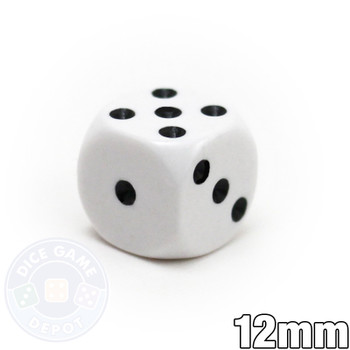 Round-corner 12mm opaque dice - White