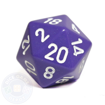 Purple 20-sided dice
