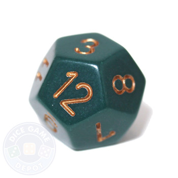 12-sided dice - Dusty Green