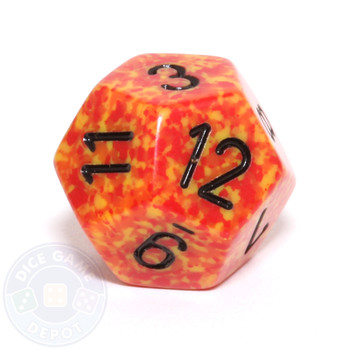 d12 - Speckled Fire 12-sided Dice