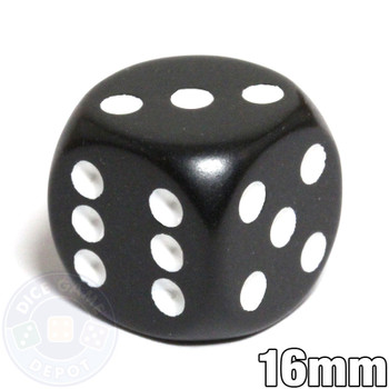 Round-corner dice - 16mm - Black