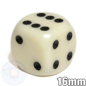 Round-corner dice - 16mm - Ivory game dice