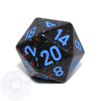 d20 - Speckled Blue Stars 20-sided Dice