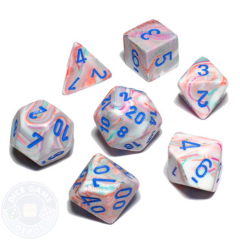 7-piece Festive dice set - D&D dice - Pop-Art 7-piece Festive dice set - D&D dice - Pop-Art