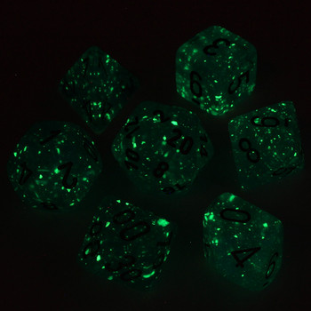 Teal Borealis Luminary dice set - DnD dice
