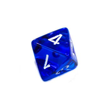 8-Sided Translucent Dice (d8) - Blue