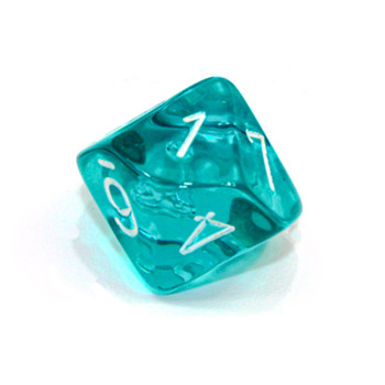 d10 - Transparent teal 10-sided dice