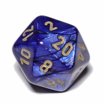 Scarab 20-sided dice - Royal Blue