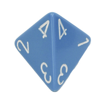 4-sided dice - Light blue opaque