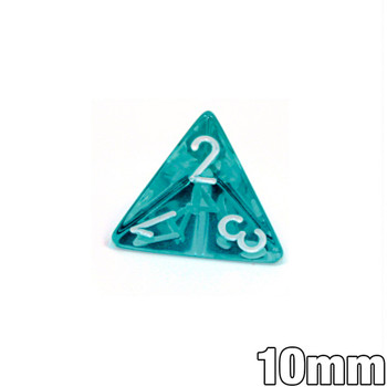 10mm 4-sided dice - Transparent Teal