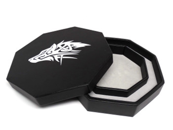 Wolf dice tray with lid and dice staging area