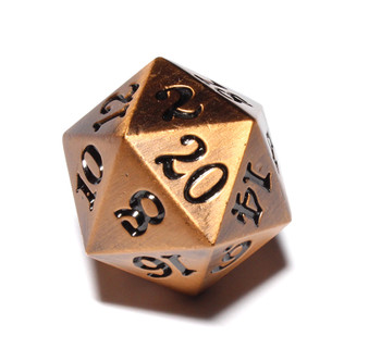 Copper d20 - Metal 20-sided dice