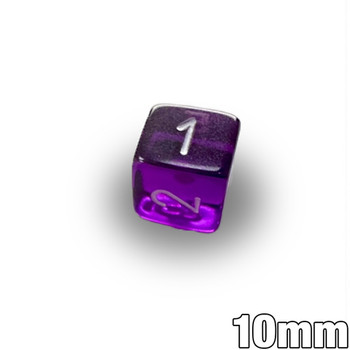 10mm 6-sided numeral dice - Transparent purple