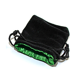 Satin-lined velvet dice bag - Green