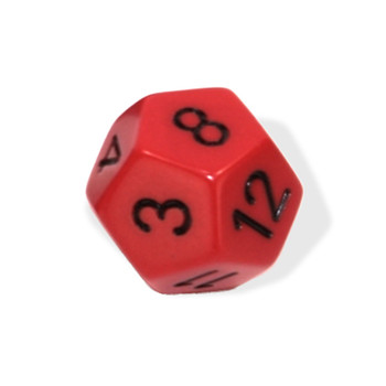 d12 - Red with black numbers