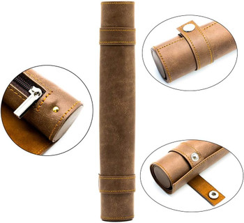 Brown leather dice scroll