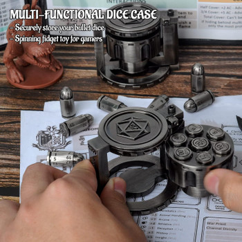 Silver Bullet 7-piece Dice Set with Spinning Chamber