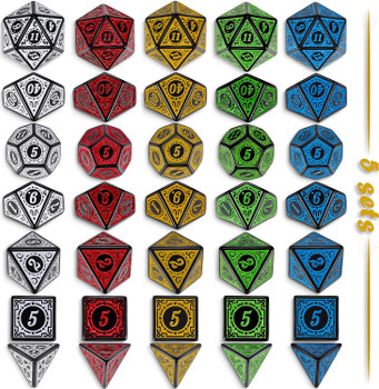Retro value pack - 5 DnD dice sets