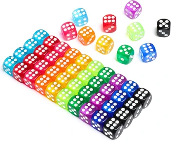 Set of 50 14mm translucent dice