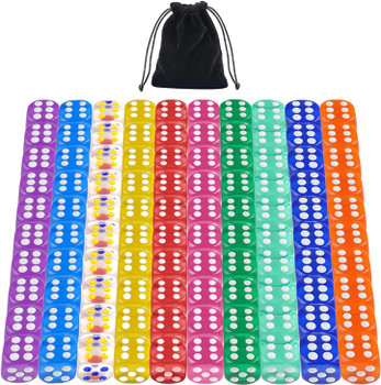 Pack of 100 16mm Translucent Budget Dice