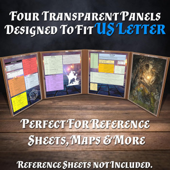 Embossed Faux Leather Four-Panel GM Screen