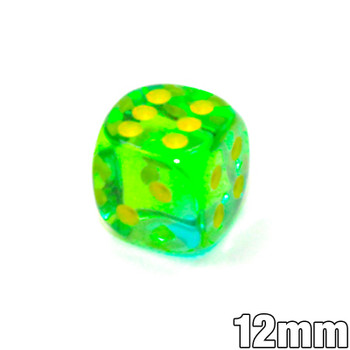 Set of 36 Gemini Plasma Green and Teal 12mm 6-Sided Dice | Dice