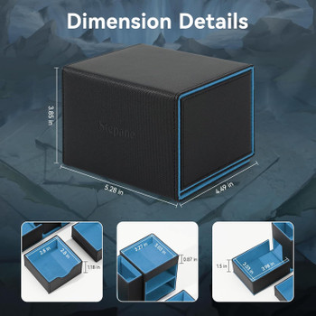 3-in-1 Dice Container with Storage, Tray, and Tower - Blue