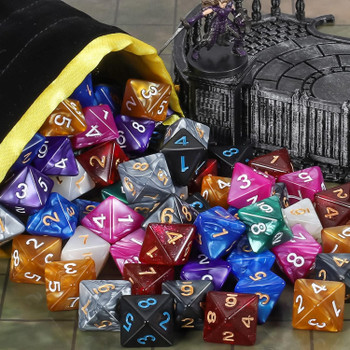 100 8-sided dice in 10 colors
