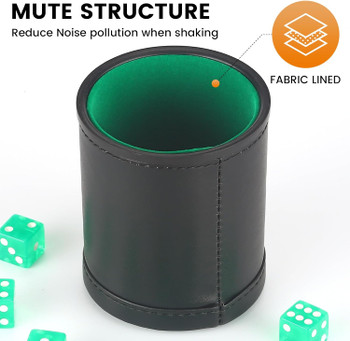 Dice cup kit - 5 dice cups with colorful felt interiors