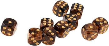 Smokestone d6 Dice Set - Brown and Black