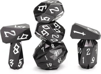 Runic Stone Dice Set – Black