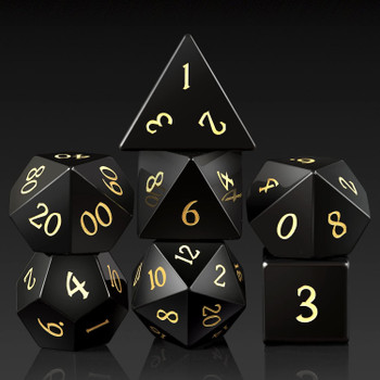 Black Obsidian Dice Set