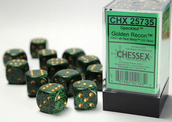 Box of 12 Golden Recon d6s