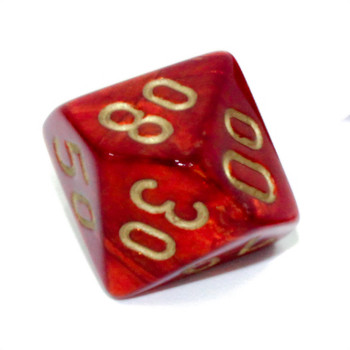 Scarab 10-sided percentile dice - Scarlet