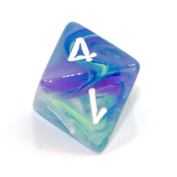 8-sided Festive Waterlily dice (d8)
