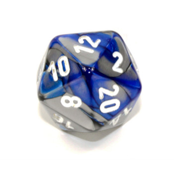 20-sided dice - Gemini Blue and Steel