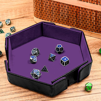 Magnetic folding dice tray - Purple