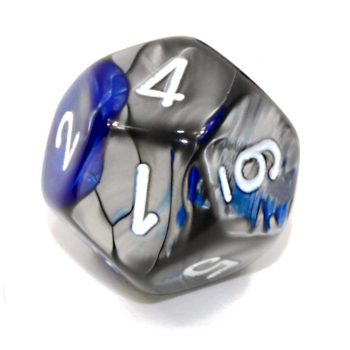12-sided Gemini Dice - Blue and Steel