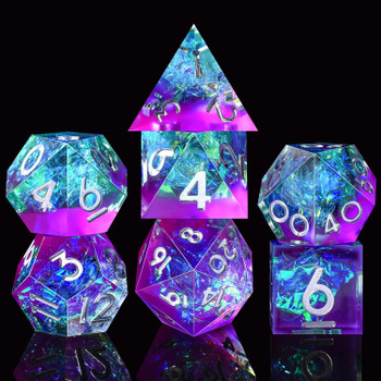 Crystal Cavern Sharp-Edge TTRPG Dice Set