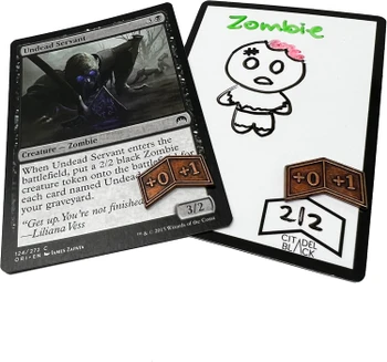 Blank dry-erase token and proxy cards for MTG