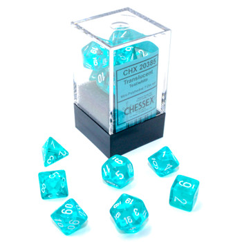 Mini dice set - Transparent teal