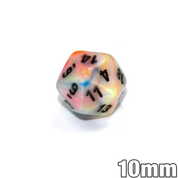 20-sided mini 10mm Festive Circus dice