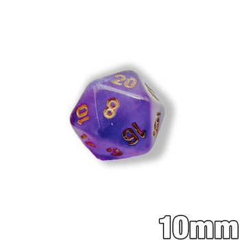 10mm Borealis 20-sided dice - Royal Purple