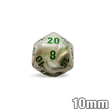 10mm Marble Green 20-sided dice