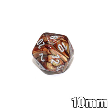 10mm Lustrous Gold 20-sided dice
